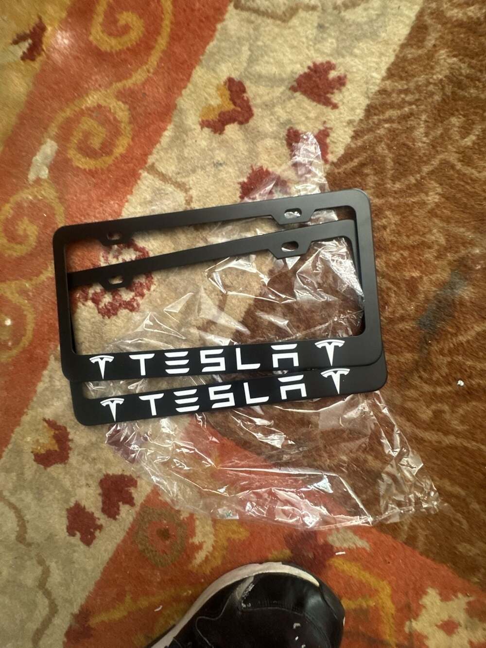 Tesla License Plate Frame Matte Black 2-Piece Set